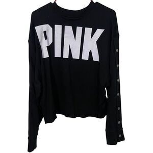 NWT Victoria’s Secret PINK Cropped Side Snap Sweatshirt
